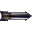 American Flag Thin Blue Line Novelty Metal Arrow Sign 17" x 5" (A)