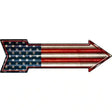 American Flag Corrugated Novelty Metal Arrow Sign 17" x 5" (A)