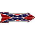 Confederate Flag Corrugated Novelty Metal Arrow Sign 17" x 5" (A)