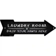 Laundry Room Novelty Metal Arrow Sign 17" x 5" (A)