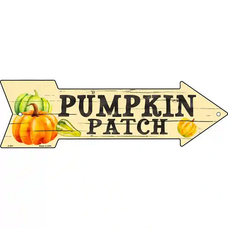 Pumpkin Patch Novelty Metal Arrow Sign 17" x 5" (A)