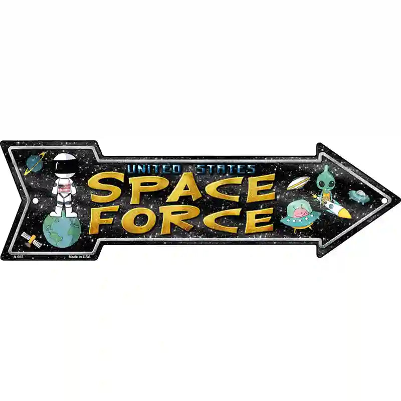 US Space Force Novelty Metal Arrow Sign 17" x 5" (A)