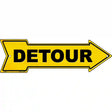 Detour to the Right Novelty Metal Arrow Sign 17" x 5" (A)