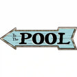 To The Pool Left Novelty Metal Arrow Sign 17" x 5" (A)