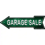 Garage Sale Left Novelty Metal Arrow Sign 17" x 5" (A)