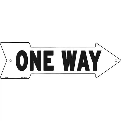 One Way Right Novelty Metal Arrow Sign 17" x 5" (A)