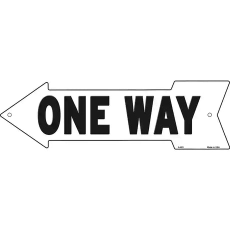 One Way Left Novelty Metal Arrow Sign 17" x 5" (A)