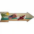 US and Alabama Flag Flip Flop Novelty Metal Arrow Sign 17" x 5" (A)