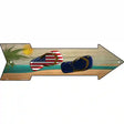 US and Alaska Flag Flip Flop Novelty Metal Arrow Sign 17" x 5" (A)