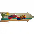 US and Arizona Flag Flip Flop Novelty Metal Arrow Sign 17" x 5" (A)