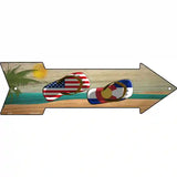 US and Colorado Flag Flip Flop Novelty Metal Arrow Sign 17" x 5" (A)