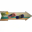 US and Kansas Flag Flip Flop Novelty Metal Arrow Sign 17" x 5" (A)