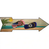 US and Kentucky Flag Flip Flop Novelty Metal Arrow Sign 17" x 5" (A)