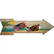 US and Maryland Flag Flip Flop Novelty Metal Arrow Sign 17" x 5" (A)