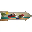 US and Missouri Flag Flip Flop Novelty Metal Arrow Sign 17" x 5" (A)