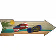 US and Nebraska Flag Flip Flop Novelty Metal Arrow Sign 17" x 5" (A)