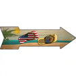 US and New Jersey Flag Flip Flop Novelty Metal Arrow Sign 17" x 5" (A)