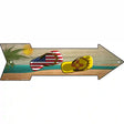 US and New Mexico Flag Flip Flop Novelty Metal Arrow Sign 17" x 5" (A)