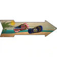 US and Utah Flag Flip Flop Novelty Metal Arrow Sign 17" x 5" (A)