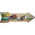 US and West Virginia Flag Flip Flop Novelty Metal Arrow Sign 17" x 5" (A)