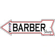 Barber Shop Left Novelty Metal Arrow Sign 17" x 5" (A)