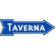 Taverna Blue Novelty Metal Arrow Sign 17" x 5" (A)