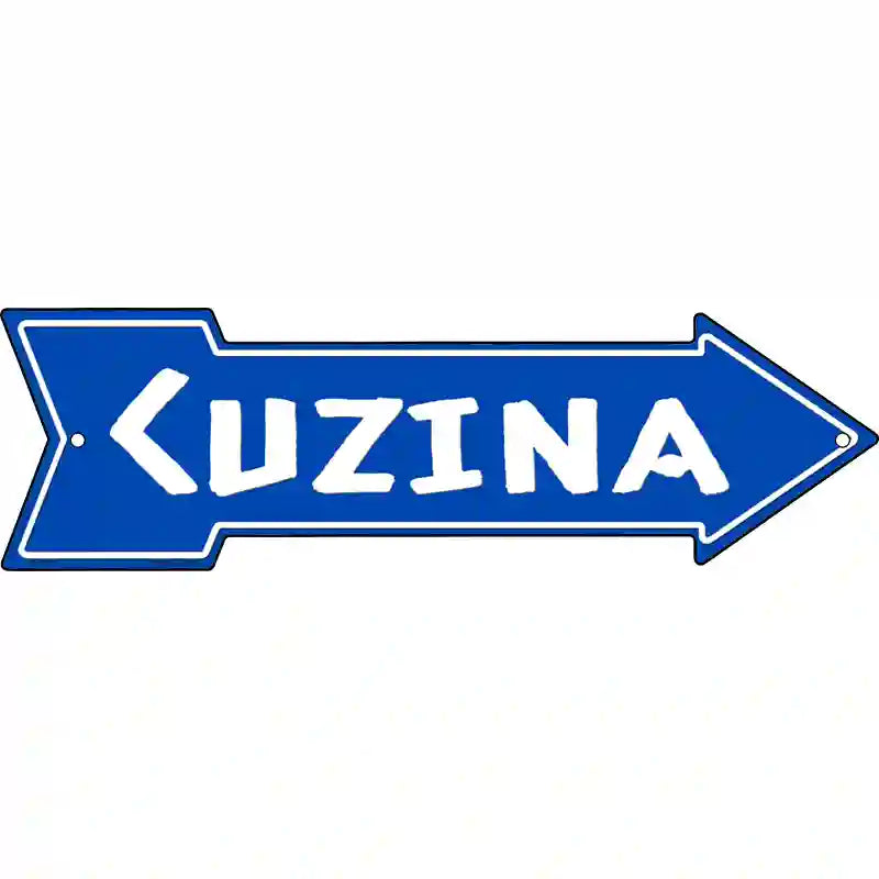 Cuzina Blue Novelty Metal Arrow Sign 17" x 5" (A)