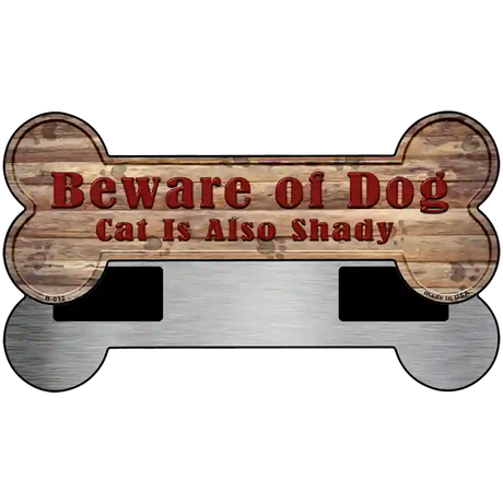 Beware of Dog and Cat Novelty Bone Magnet B-012