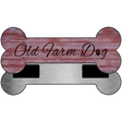 Old Farm Dog Novelty Metal Bone Magnet