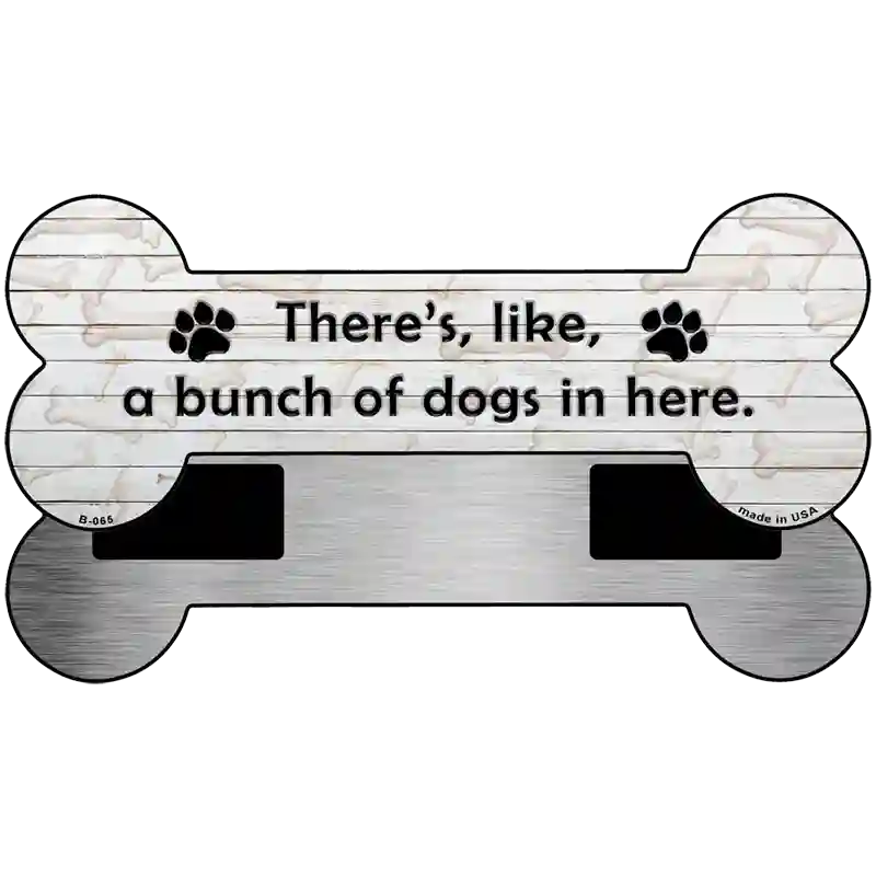 Bunch of Dogs Novelty Metal Bone Magnet