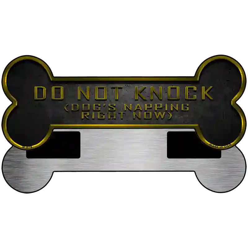 Dont Knock Dogs Napping Novelty Metal Bone Magnet