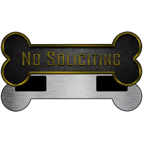 No Soliciting Novelty Metal Bone Magnet