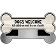 Dogs Welcome Children Leash Novelty Metal Bone Magnet