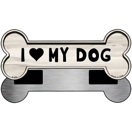 Heart My Dog Novelty Metal Bone Magnet