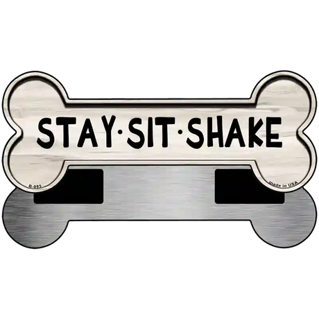 Stay Sit Shake Novelty Metal Bone Magnet