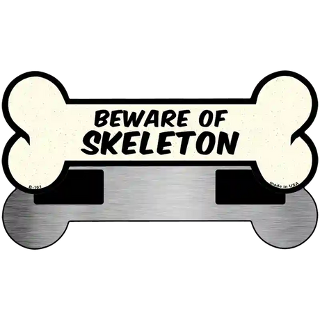 Beware of Skeleton Novelty Metal Bone Magnet