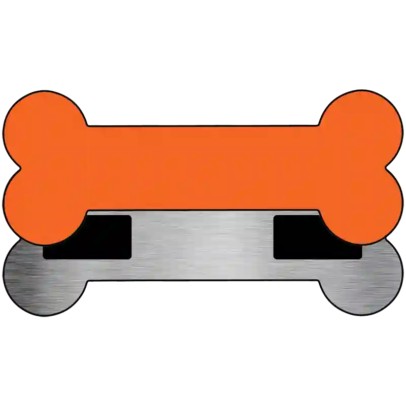 Orange Novelty Metal Bone Magnet