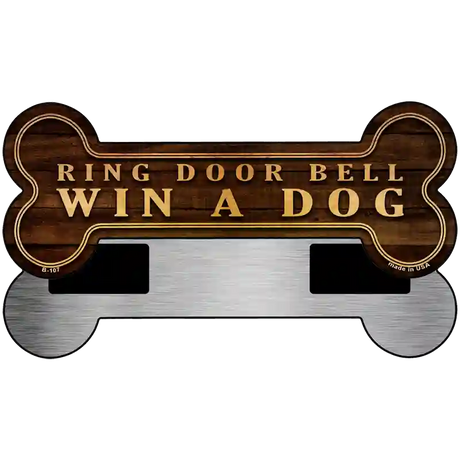 Ring Bell Win Dog Novelty Metal Bone Magnet