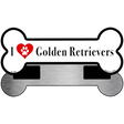 I Love Golden Retrievers Novelty Metal Bone Magnet B-130