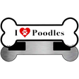 I Love Poodles Novelty Metal Bone Magnet B-135