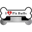 I Love Pit Bulls Novelty Metal Bone Magnet B-136