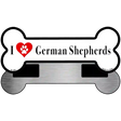 I Love German Shepherds Novelty Metal Bone Magnet B-138