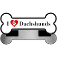 I Love Dachshunds Novelty Metal Bone Magnet B-141