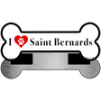 I Love Saint Bernards Novelty Metal Bone Magnet B-144