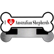 I Love Australian Shepherds Novelty Metal Bone Magnet B-145