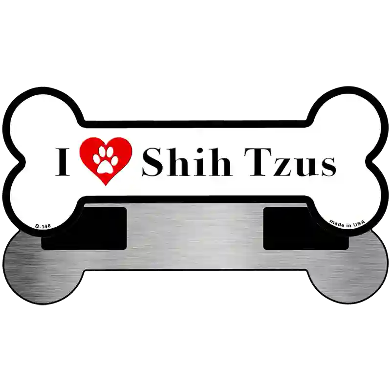 I Love Shih Tzus Novelty Metal Bone Magnet B-146