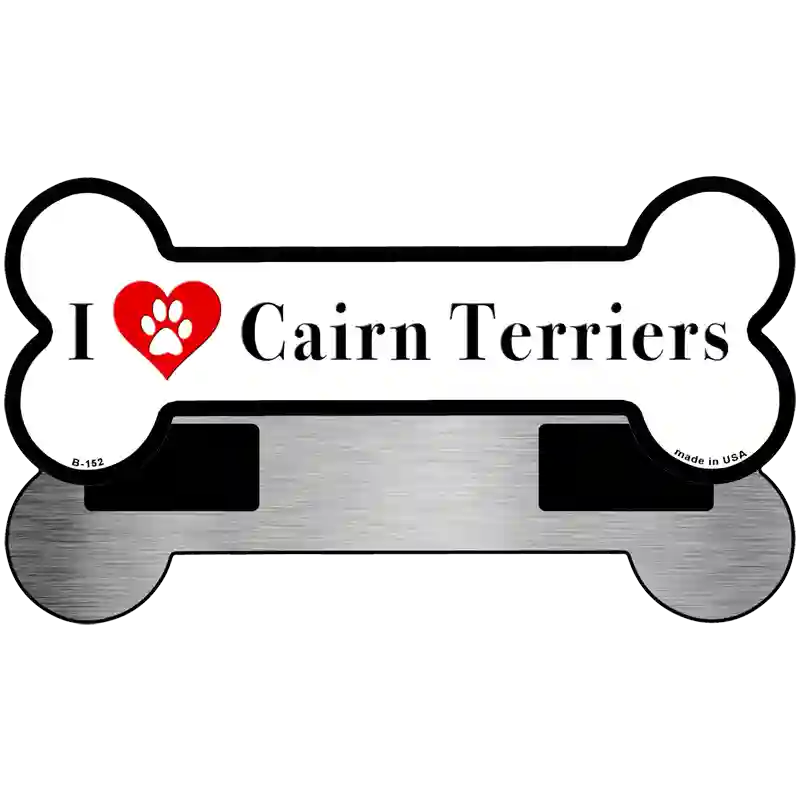 I Love Cairn terrieres Novelty Metal Bone Magnet B-152