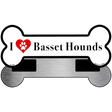 I Love Basset Hounds Novelty Metal Bone Magnet B-153