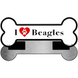 I Love Beagles Novelty Metal Bone Magnet B-154