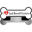 I Love Jack Russell Terriers Novelty Metal Bone Magnet B-157